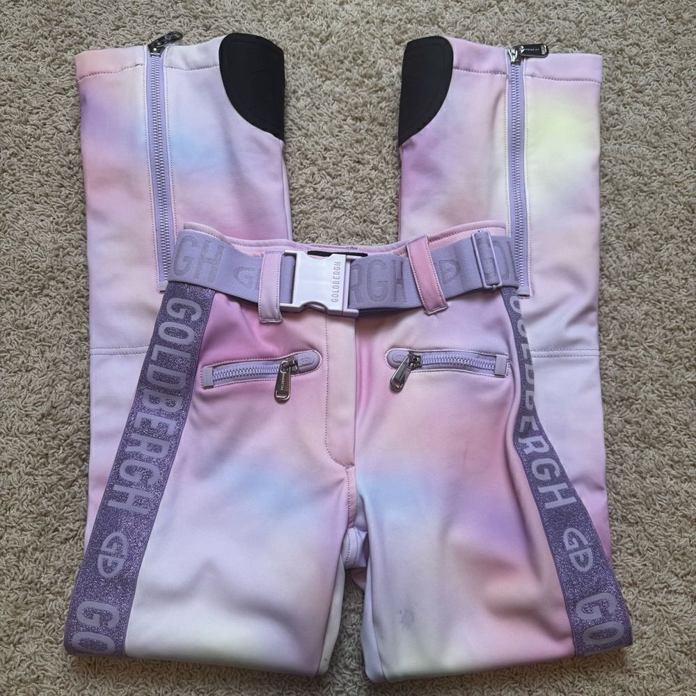 Goldbergh Pippa Supernova Lumina Pink Ski Pants Waterproof US 6 Belt Defect